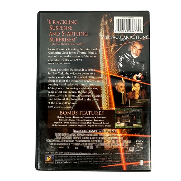 Sean Connery Catherine Zeta Jones Entrapment Special Ed DVD Full Screen 1999 - Picture 2 of 7